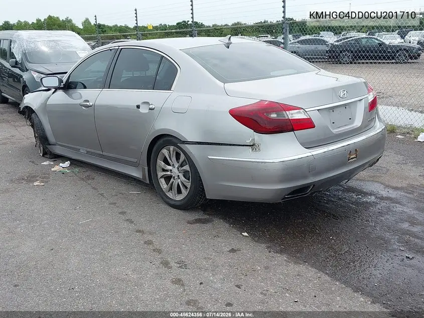 2012 Hyundai Genesis 3.8 VIN: KMHGC4DD0CU201710 Lot: 45624356