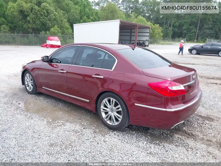 2012 Hyundai Genesis 4.6 VIN: KMHGC4DF8CU155674 Lot: 45631171