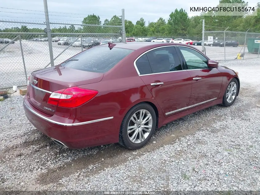 2012 Hyundai Genesis 4.6 VIN: KMHGC4DF8CU155674 Lot: 45631171