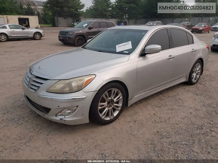 2012 Hyundai Genesis 3.8 VIN: KMHGC4DD2CU204821 Lot: 45638035