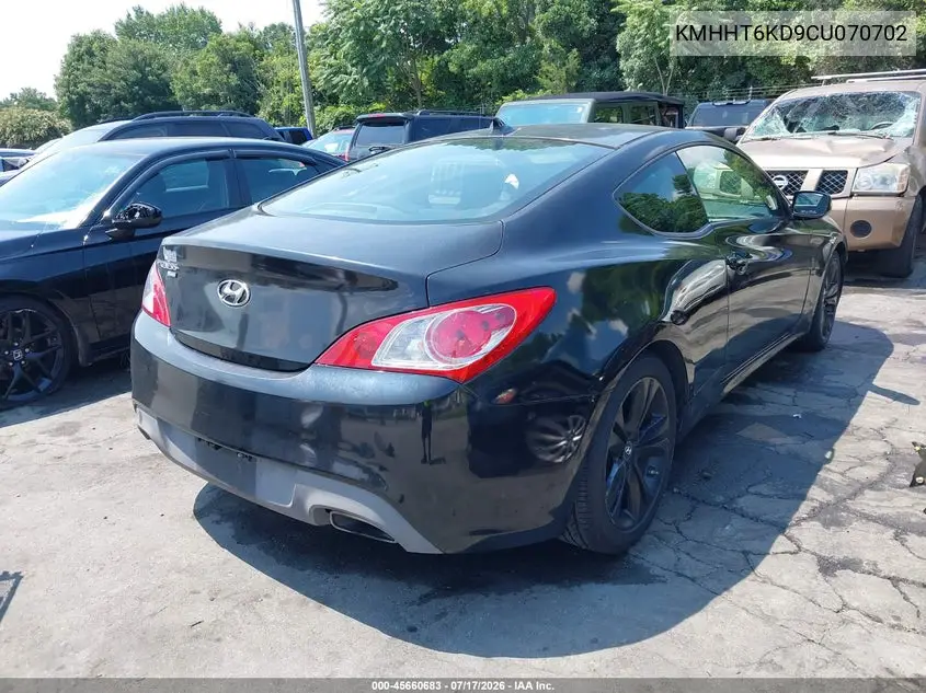 2012 Hyundai Genesis 2.0T VIN: KMHHT6KD9CU070702 Lot: 45660683
