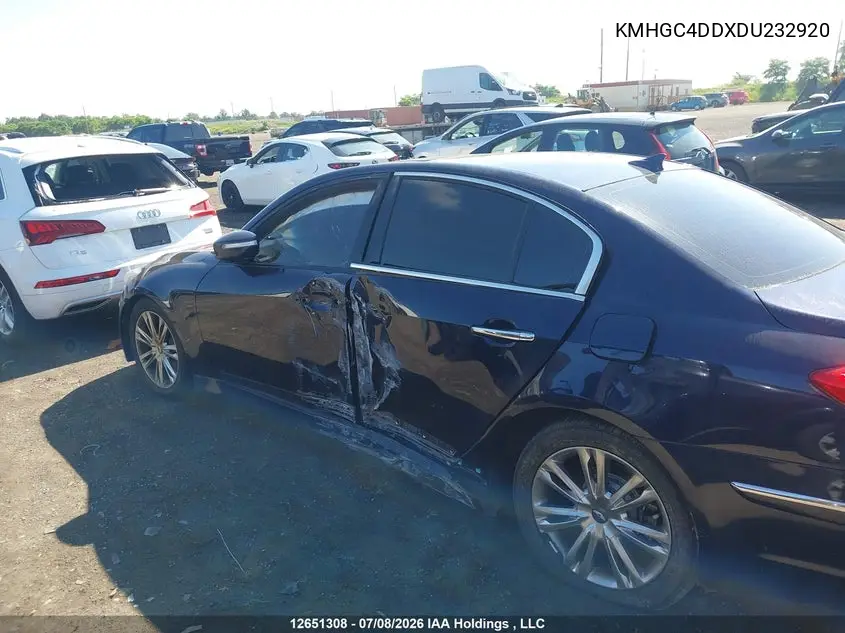 2013 Hyundai Genesis VIN: KMHGC4DDXDU232920 Lot: 12651308