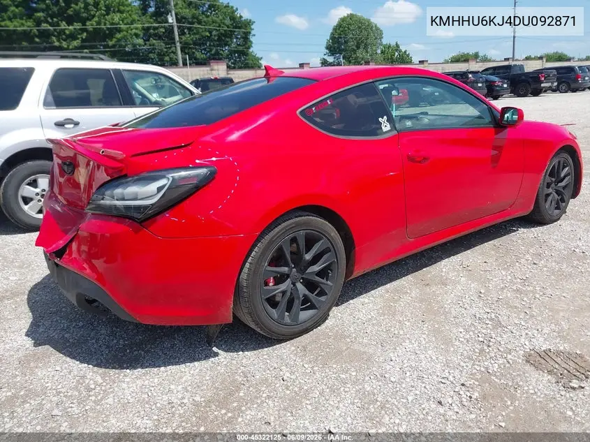 2013 Hyundai Genesis 3.8 R-Spec VIN: KMHHU6KJ4DU092871 Lot: 45322125