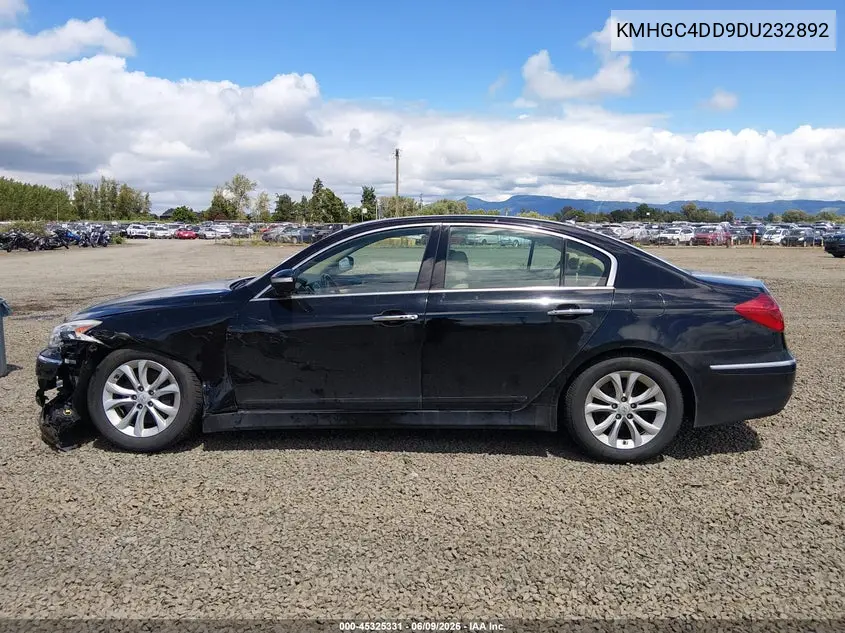 2013 Hyundai Genesis 3.8 VIN: KMHGC4DD9DU232892 Lot: 45325331