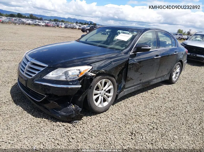 2013 Hyundai Genesis 3.8 VIN: KMHGC4DD9DU232892 Lot: 45325331