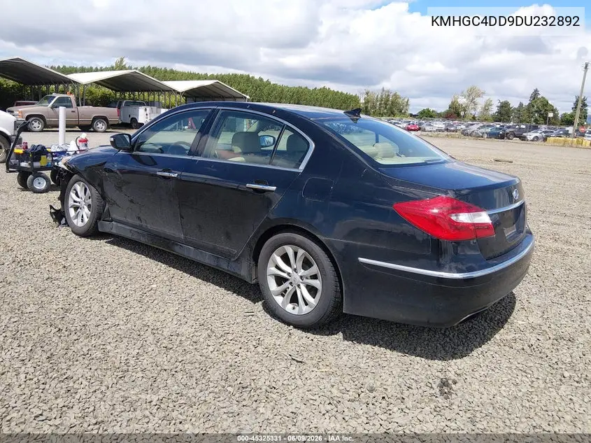 2013 Hyundai Genesis 3.8 VIN: KMHGC4DD9DU232892 Lot: 45325331
