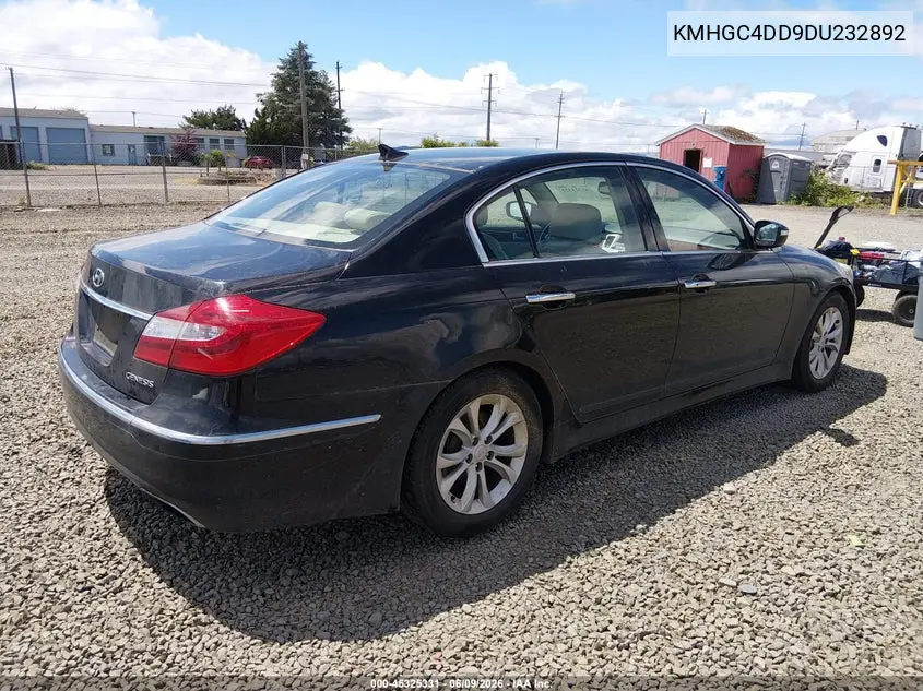 2013 Hyundai Genesis 3.8 VIN: KMHGC4DD9DU232892 Lot: 45325331