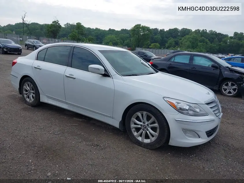 2013 Hyundai Genesis 3.8 VIN: KMHGC4DD3DU222598 Lot: 45347012