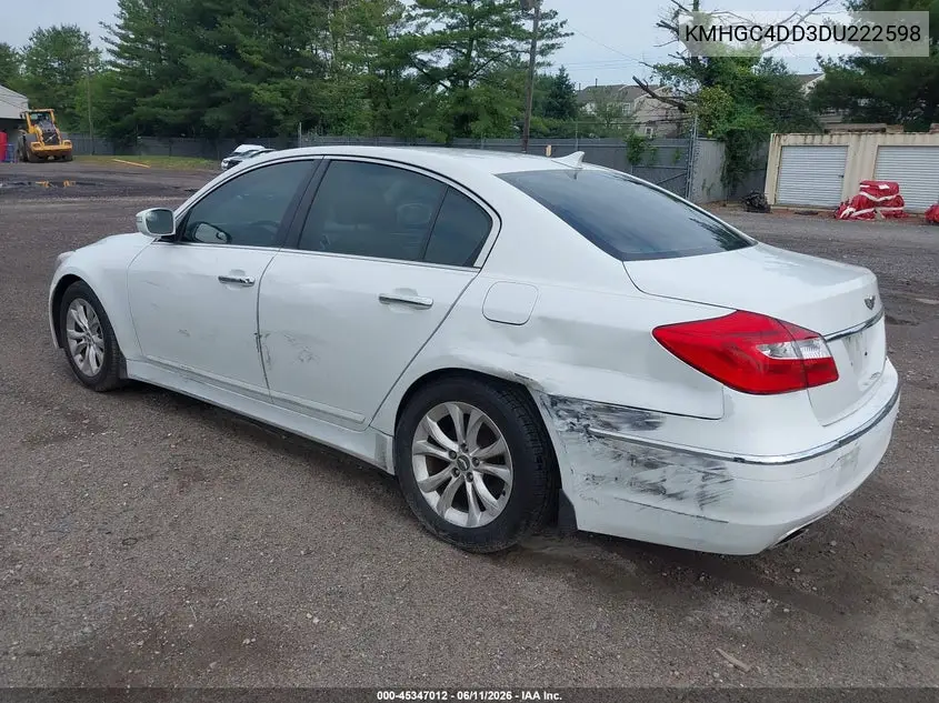 2013 Hyundai Genesis 3.8 VIN: KMHGC4DD3DU222598 Lot: 45347012