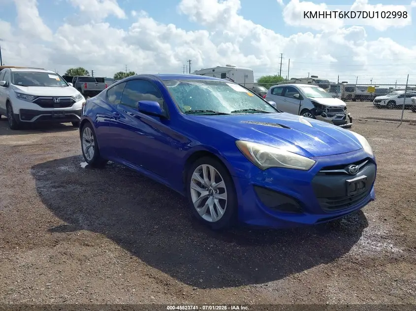 2013 Hyundai Genesis 2.0T VIN: KMHHT6KD7DU102998 Lot: 45523741
