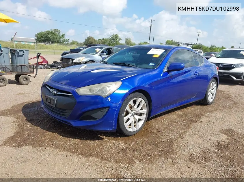 2013 Hyundai Genesis 2.0T VIN: KMHHT6KD7DU102998 Lot: 45523741
