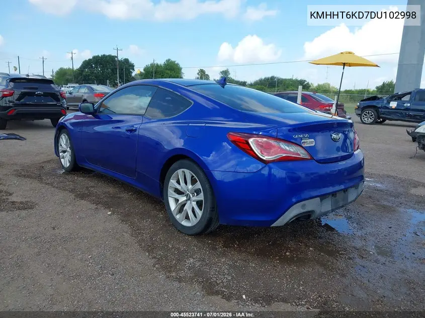2013 Hyundai Genesis 2.0T VIN: KMHHT6KD7DU102998 Lot: 45523741