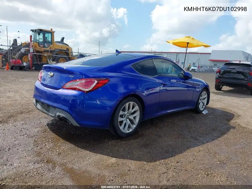 2013 Hyundai Genesis 2.0T VIN: KMHHT6KD7DU102998 Lot: 45523741
