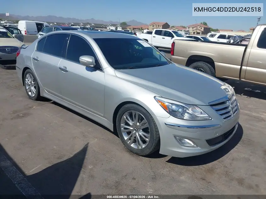 2013 Hyundai Genesis 3.8 VIN: KMHGC4DD2DU242518 Lot: 45539925