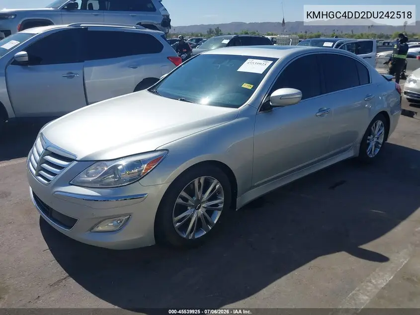 2013 Hyundai Genesis 3.8 VIN: KMHGC4DD2DU242518 Lot: 45539925