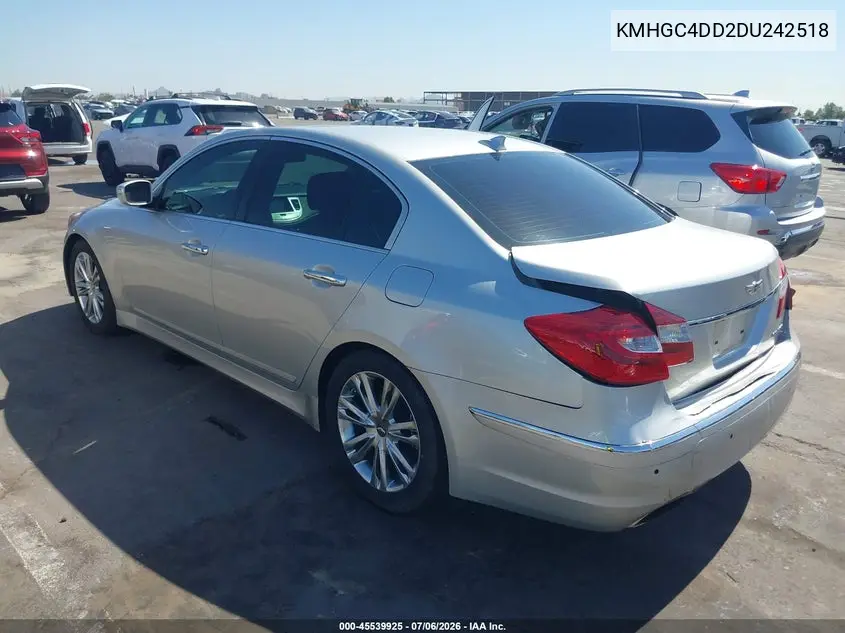 2013 Hyundai Genesis 3.8 VIN: KMHGC4DD2DU242518 Lot: 45539925