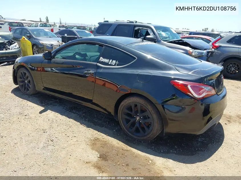 2013 Hyundai Genesis 2.0T VIN: KMHHT6KD2DU108756 Lot: 45553188