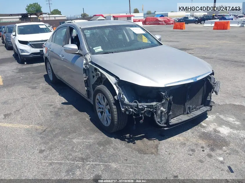 2013 Hyundai Genesis 3.8 VIN: KMHGC4DD0DU247443 Lot: 45582717