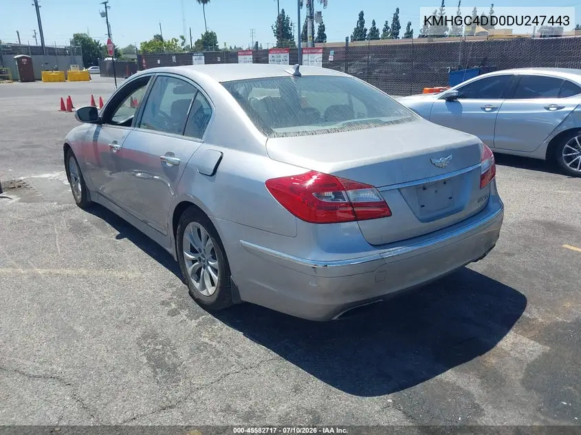 2013 Hyundai Genesis 3.8 VIN: KMHGC4DD0DU247443 Lot: 45582717