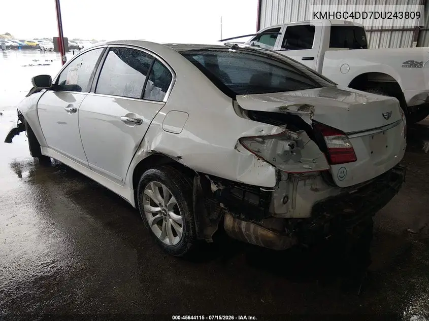 2013 Hyundai Genesis 3.8 VIN: KMHGC4DD7DU243809 Lot: 45644115