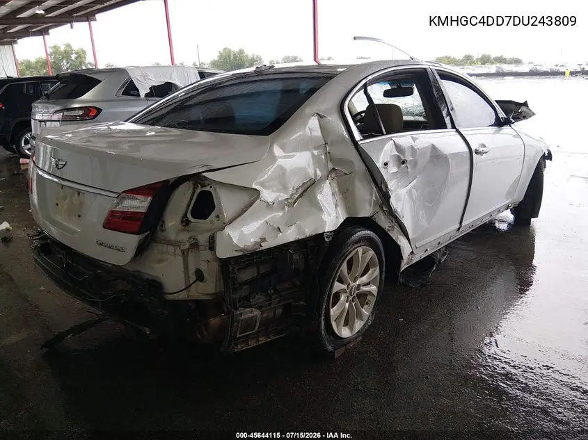2013 Hyundai Genesis 3.8 VIN: KMHGC4DD7DU243809 Lot: 45644115