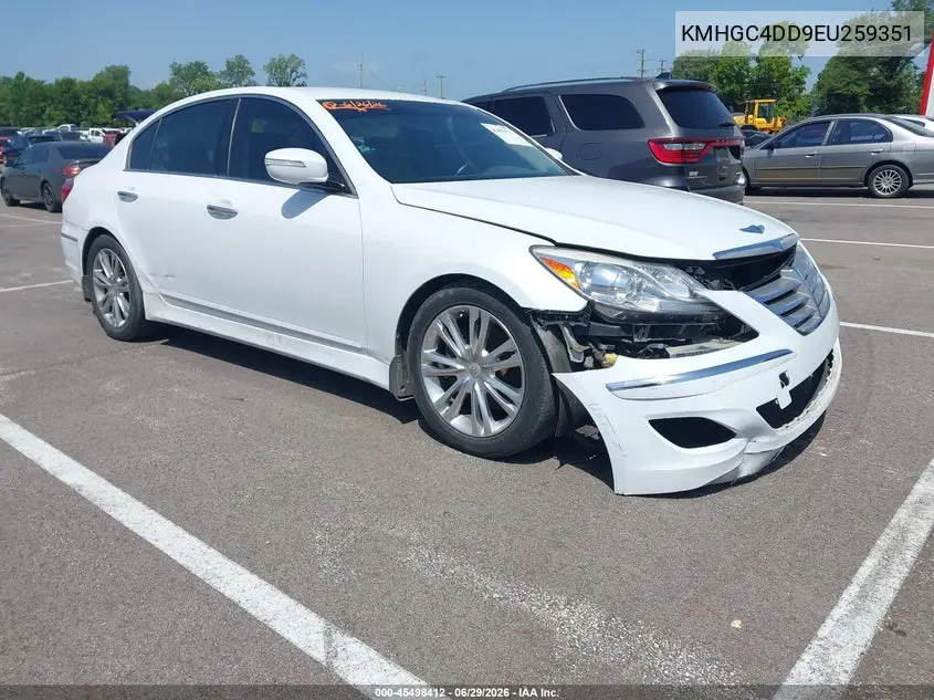 2014 Hyundai Genesis 3.8 VIN: KMHGC4DD9EU259351 Lot: 45498412