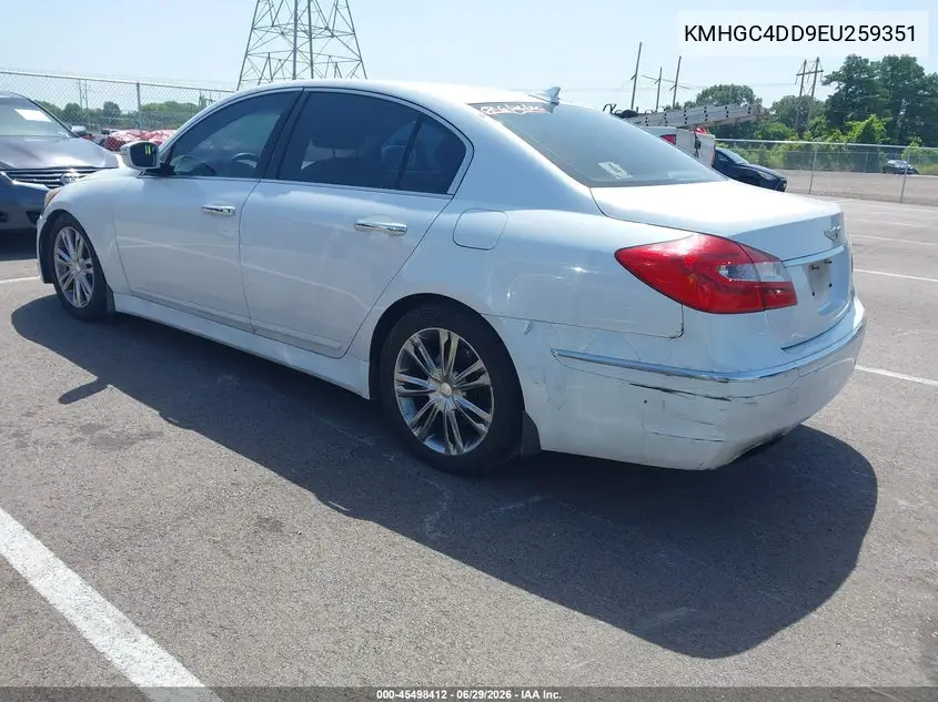 2014 Hyundai Genesis 3.8 VIN: KMHGC4DD9EU259351 Lot: 45498412