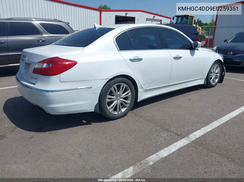 2014 Hyundai Genesis 3.8 VIN: KMHGC4DD9EU259351 Lot: 45498412