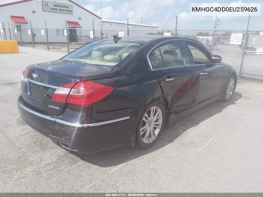 2014 Hyundai Genesis 3.8 VIN: KMHGC4DD0EU259626 Lot: 45513774
