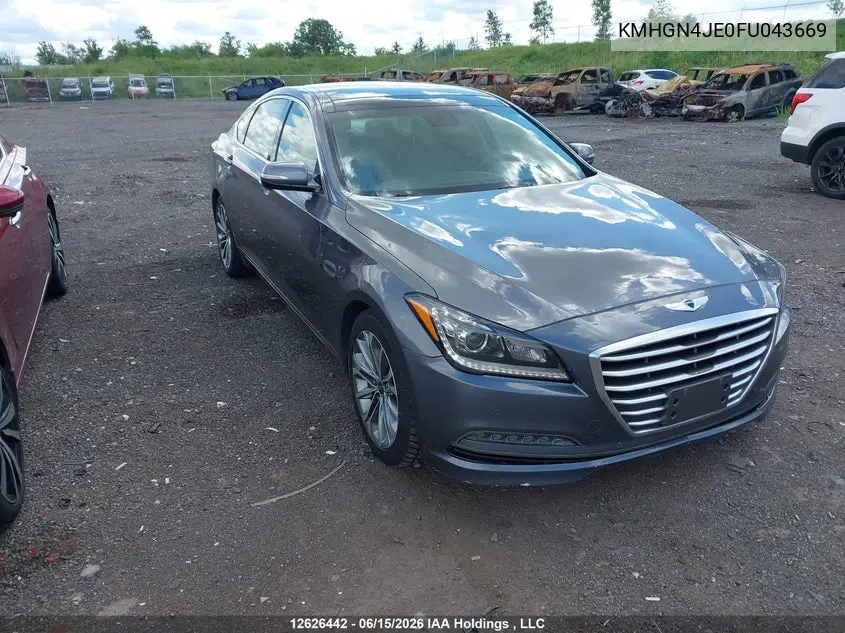 2015 Hyundai Genesis 3.8L VIN: KMHGN4JE0FU043669 Lot: 12626442