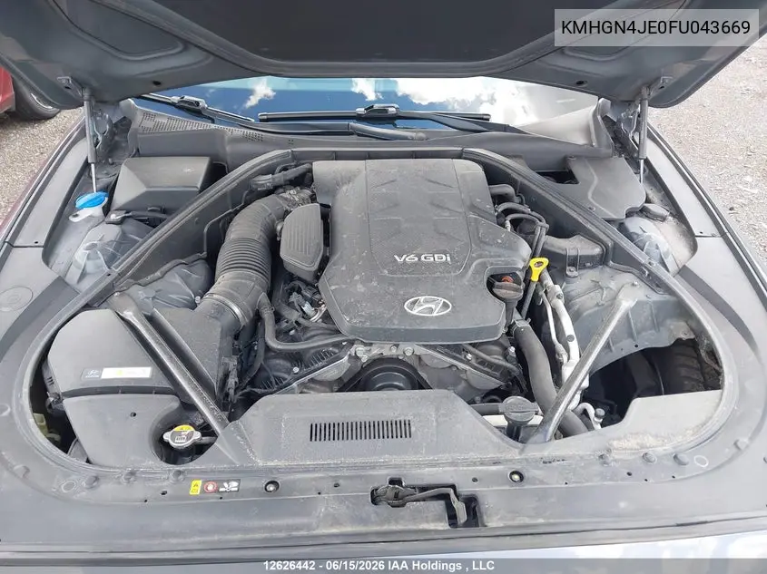 2015 Hyundai Genesis 3.8L VIN: KMHGN4JE0FU043669 Lot: 12626442