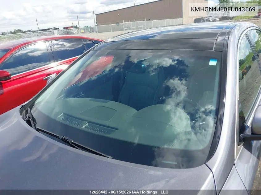 2015 Hyundai Genesis 3.8L VIN: KMHGN4JE0FU043669 Lot: 12626442