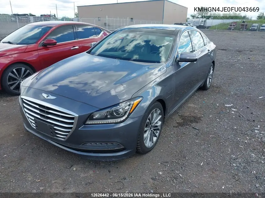 2015 Hyundai Genesis 3.8L VIN: KMHGN4JE0FU043669 Lot: 12626442