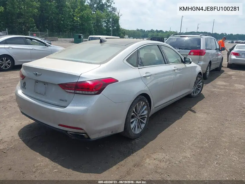 2015 Hyundai Genesis 3.8 VIN: KMHGN4JE8FU100281 Lot: 45336723