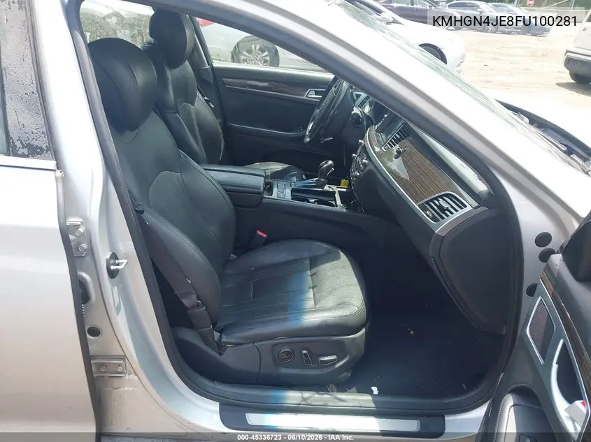 2015 Hyundai Genesis 3.8 VIN: KMHGN4JE8FU100281 Lot: 45336723
