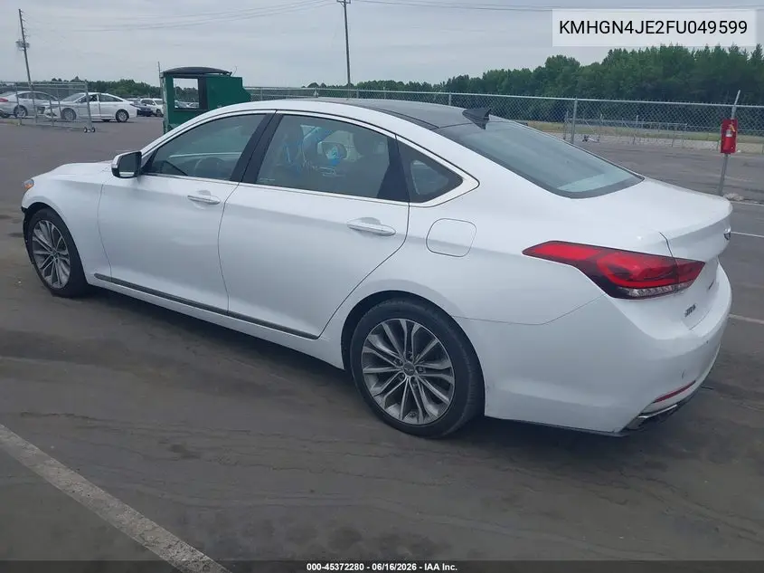 2015 Hyundai Genesis 3.8 VIN: KMHGN4JE2FU049599 Lot: 45372280