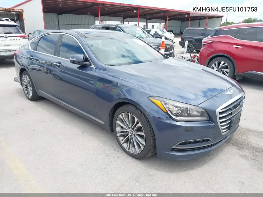 2015 Hyundai Genesis 3.8 VIN: KMHGN4JE5FU101758 Lot: 45401528