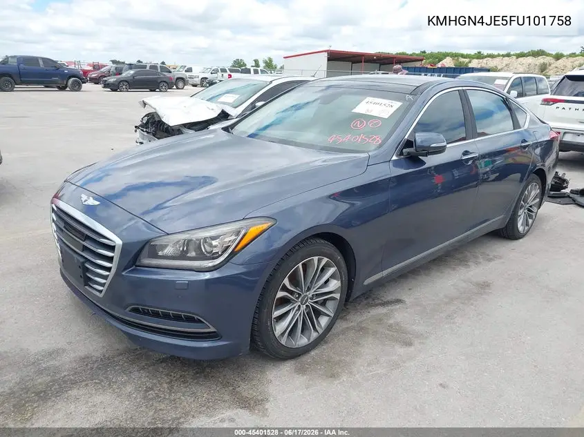 2015 Hyundai Genesis 3.8 VIN: KMHGN4JE5FU101758 Lot: 45401528