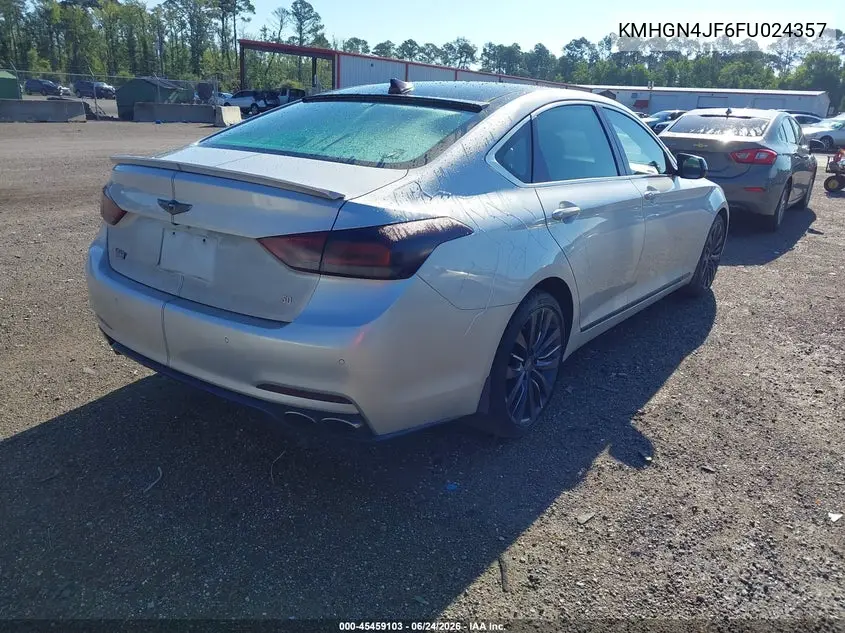 2015 Hyundai Genesis 5.0 VIN: KMHGN4JF6FU024357 Lot: 45459103
