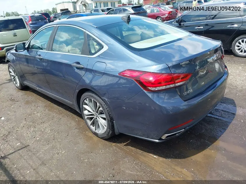 2015 Hyundai Genesis 3.8 VIN: KMHGN4JE9FU094202 Lot: 45476211