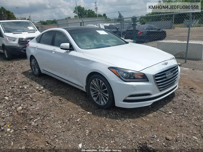 2015 Hyundai Genesis 3.8 VIN: KMHGN4JE0FU080558 Lot: 45503554