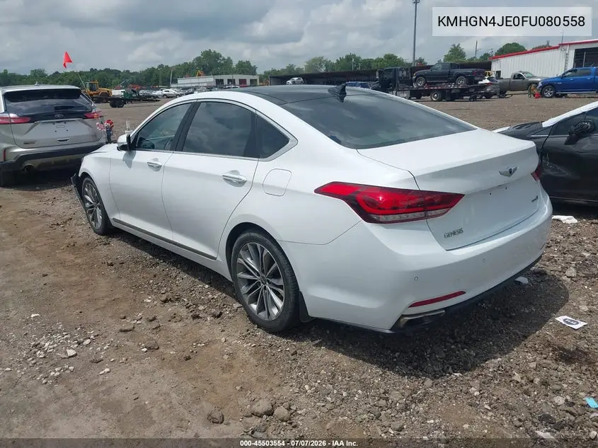 2015 Hyundai Genesis 3.8 VIN: KMHGN4JE0FU080558 Lot: 45503554