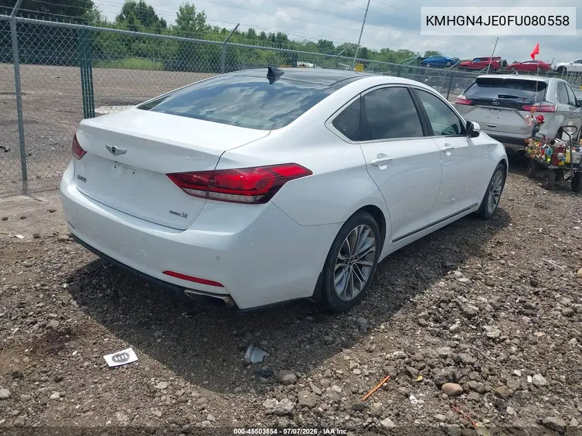 2015 Hyundai Genesis 3.8 VIN: KMHGN4JE0FU080558 Lot: 45503554