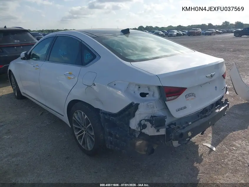 2015 Hyundai Genesis 3.8 VIN: KMHGN4JEXFU037569 Lot: 45511606