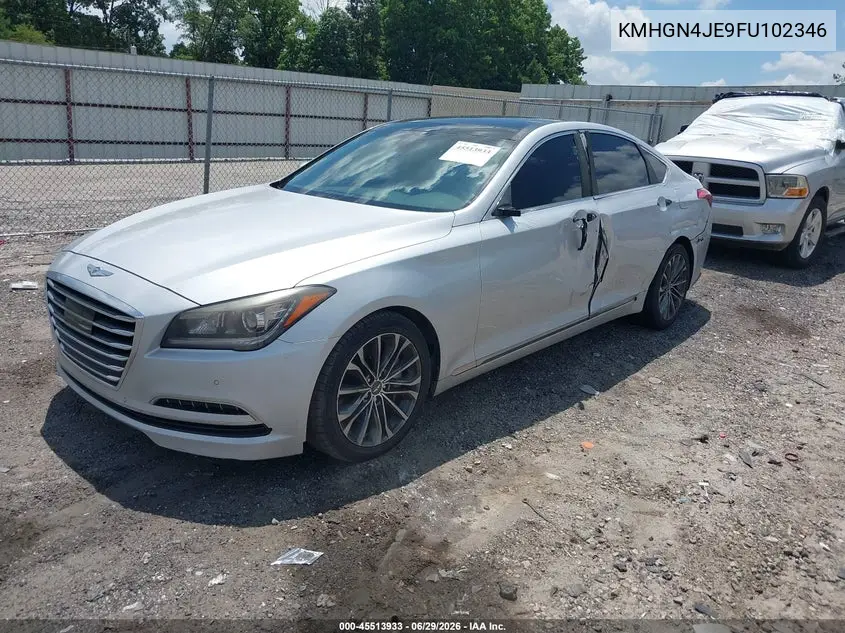 2015 Hyundai Genesis 3.8 VIN: KMHGN4JE9FU102346 Lot: 45513933