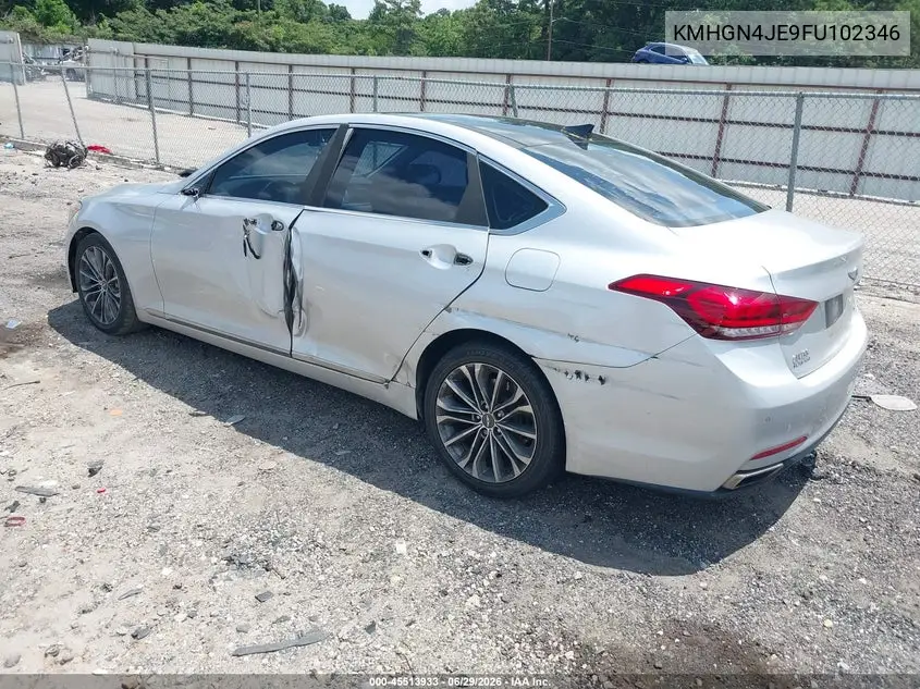 2015 Hyundai Genesis 3.8 VIN: KMHGN4JE9FU102346 Lot: 45513933