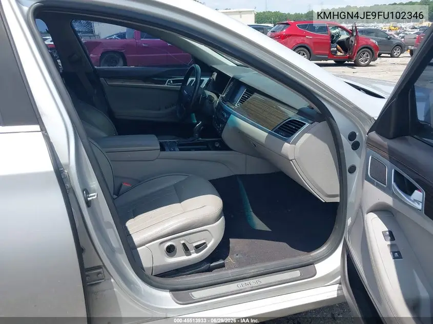 2015 Hyundai Genesis 3.8 VIN: KMHGN4JE9FU102346 Lot: 45513933