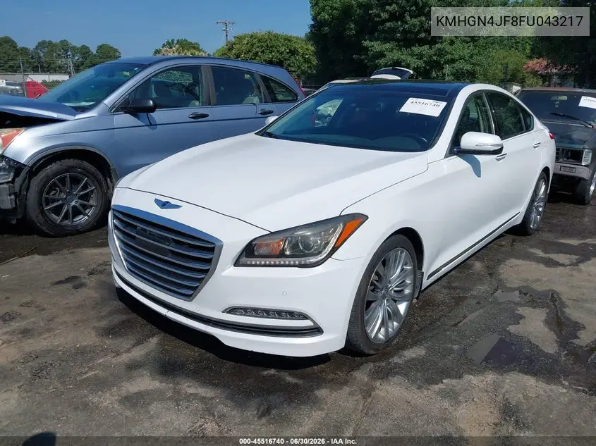 2015 Hyundai Genesis 5.0 VIN: KMHGN4JF8FU043217 Lot: 45516740