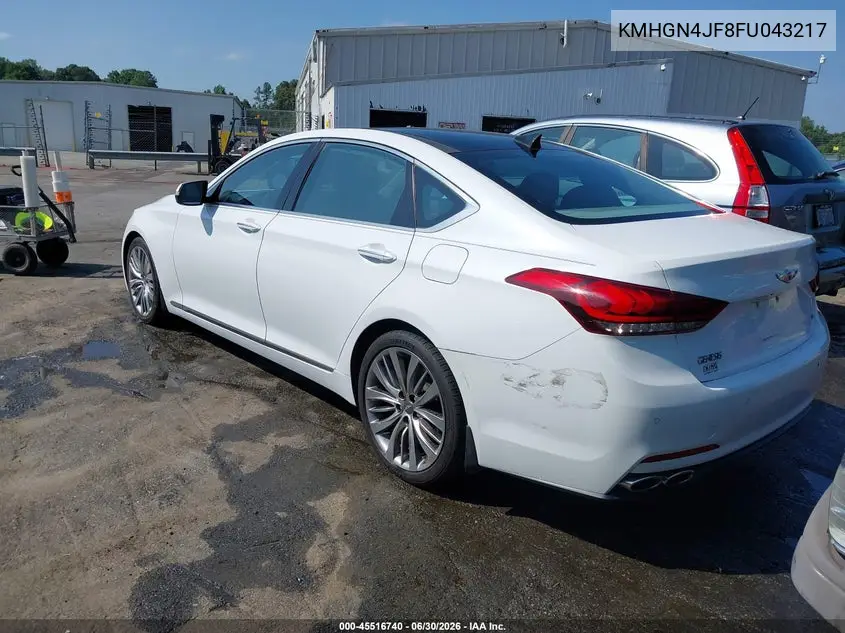 2015 Hyundai Genesis 5.0 VIN: KMHGN4JF8FU043217 Lot: 45516740