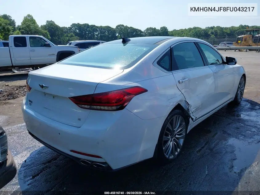 2015 Hyundai Genesis 5.0 VIN: KMHGN4JF8FU043217 Lot: 45516740